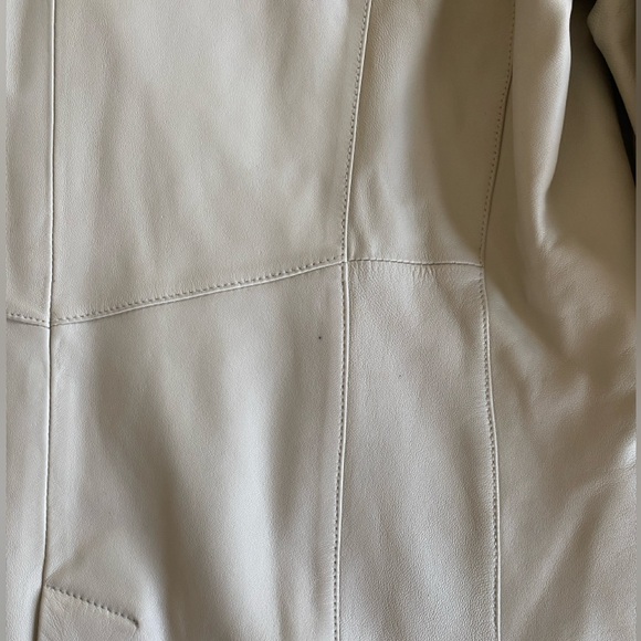 Pamela McCoy Leather Jacket Cream Size Large - Picture 15 of 16